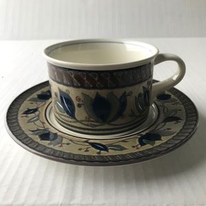 Set Of 3 Mikasa Intaglio “Arabella” Cups/Mugs And 3 Saucers